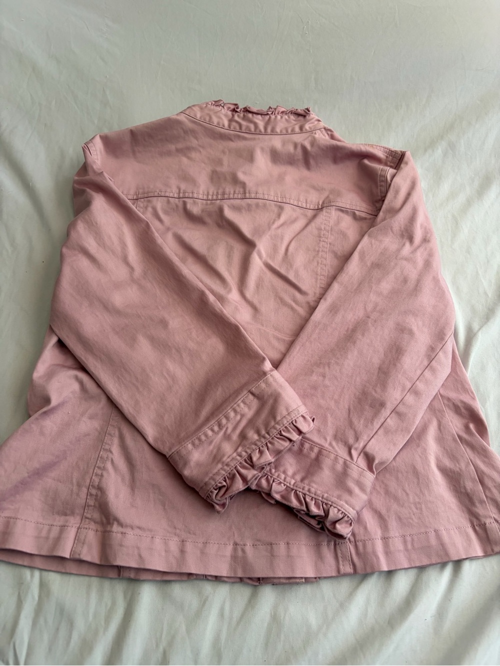 Ruby Rd. Light Pink Ruffle-Trim Jean Jacket size 10 - Picture 6 of 6